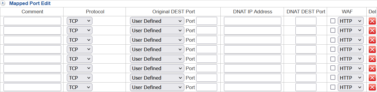 Port Mapping Settings