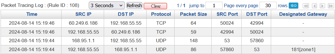 IPSec Control Packet Record