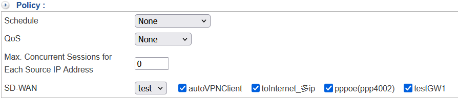 SD-WAN Policy Advanced Settings