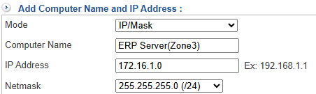 Create destination addresses