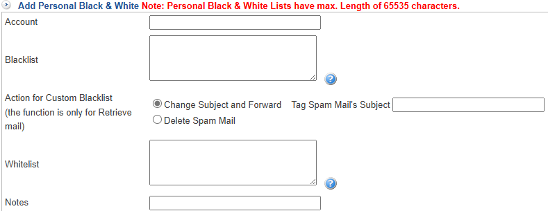 Add Personal Blacklist and Whitelist