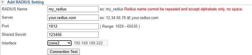 Create RADIUS Server Authentication