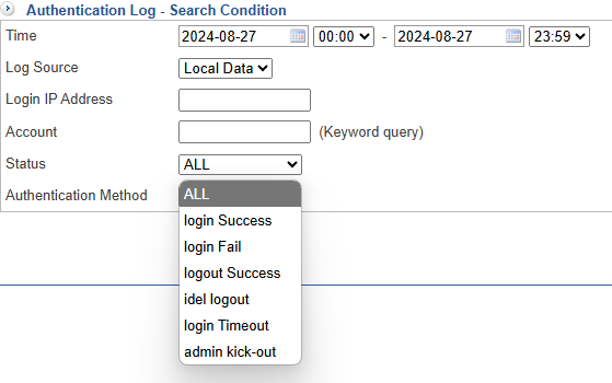 Authentication Log Query