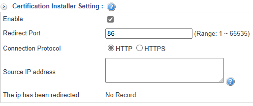 SSL Certificate Download Redirection