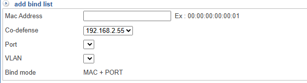 Binding List Configuration