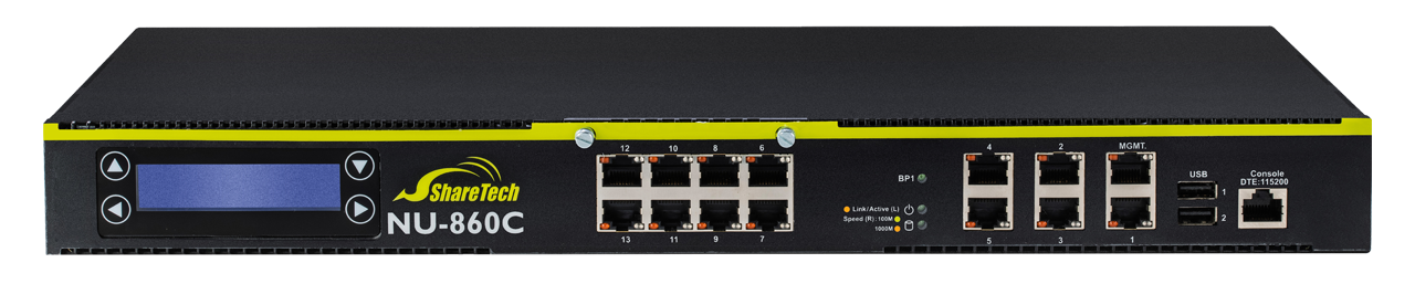 NG-UTM Interface Ports and Indicator Light