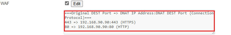 Enable WAF in Policy