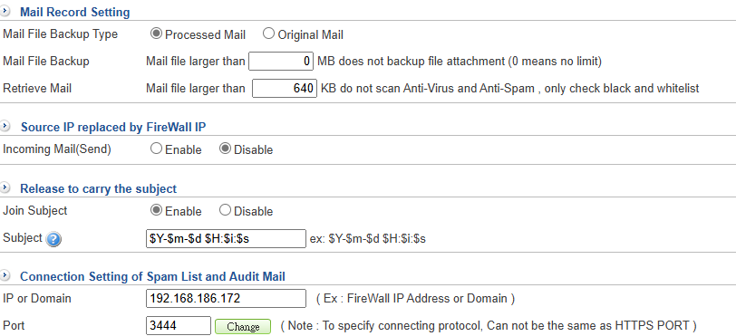 Advanced Email Filtering Settings