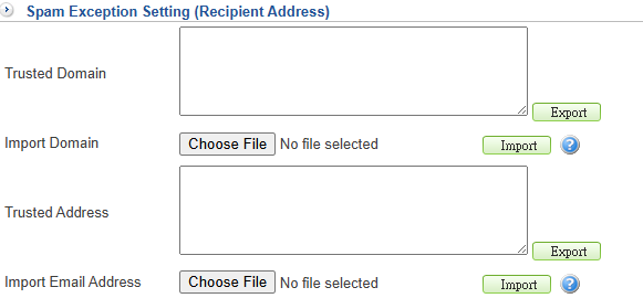 Spam Filter Exception Settings