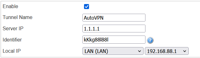 Setting of Auto VPN Client