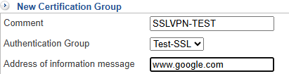 Adding a SSL VPN authentication group