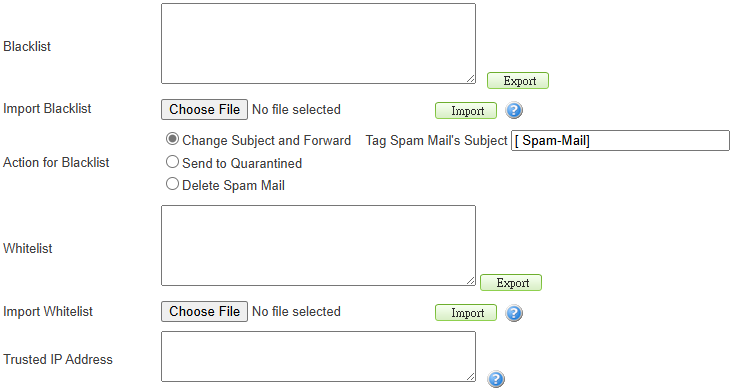 System Black and White List Settings