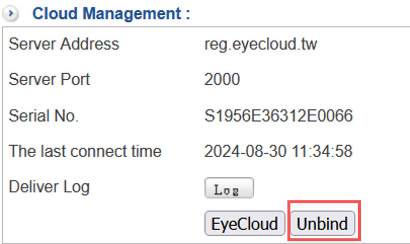 Unbind Cloud Management Service