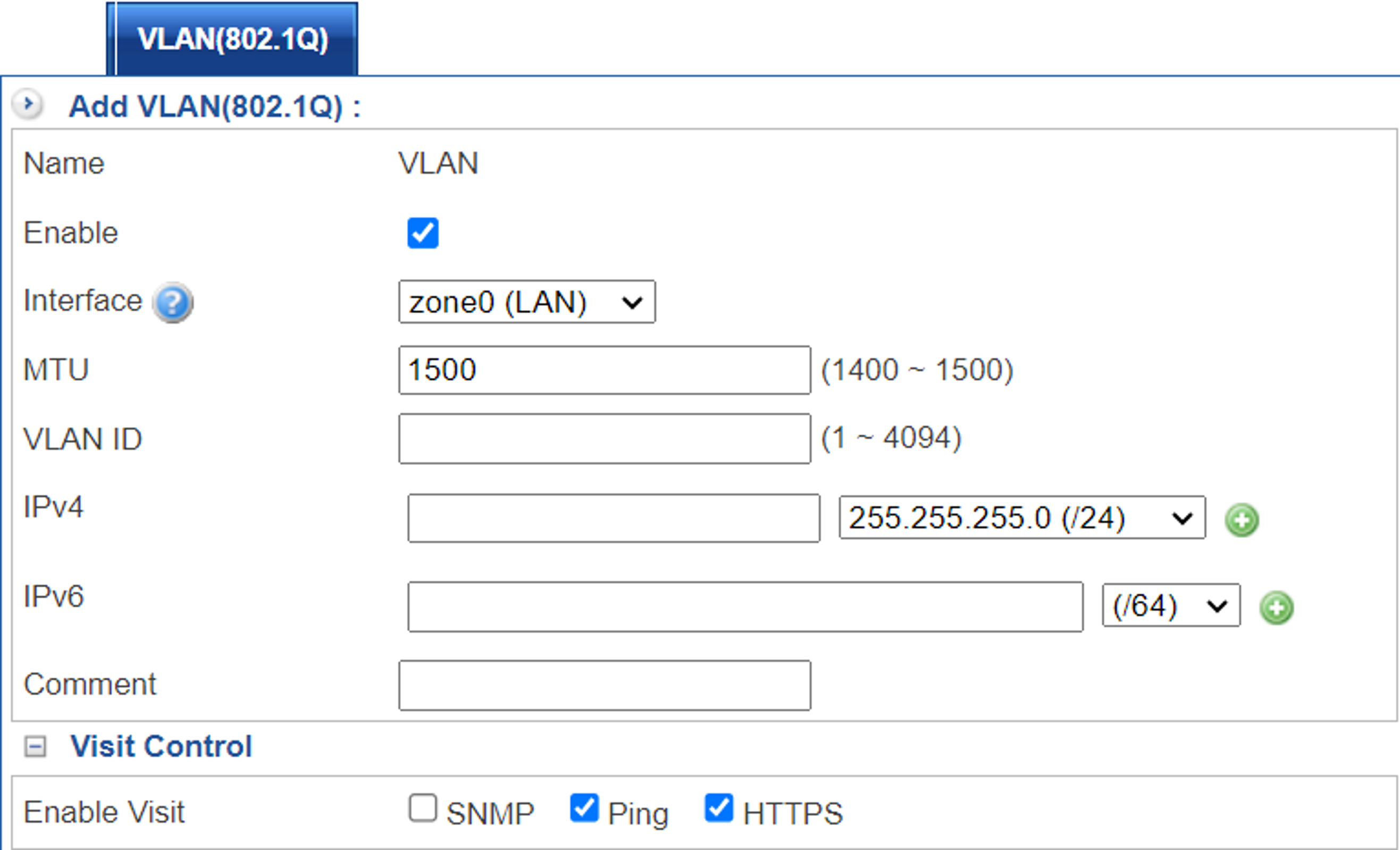 VLAN Configuration Example