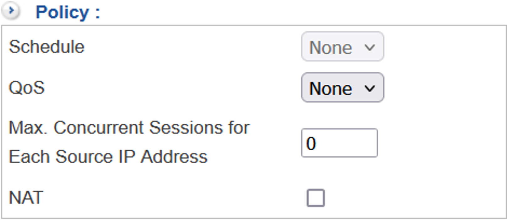 IPSec Policy Advanced Settings