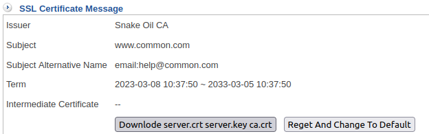 SSL Certificate Message