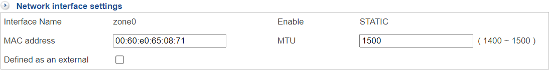 Network Interface Settings